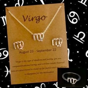 Virgo Necklace, Earrings & Ring Set
